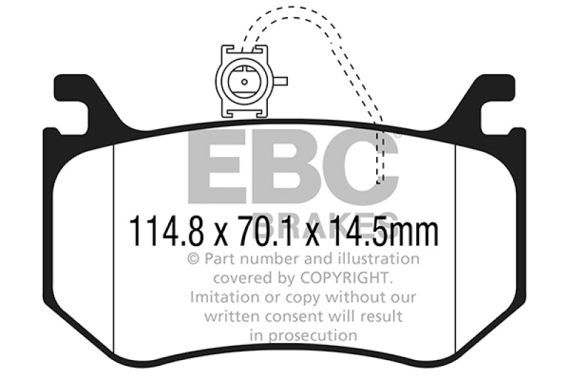 EBC 2016+ Alfa Romeo Giulia 2.9L Twin Turbo Yellowstuff Rear Brake Pads