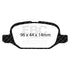 EBC 11+ Fiat 500 1.4 (ATE Calipers) Yellowstuff Rear Brake Pads