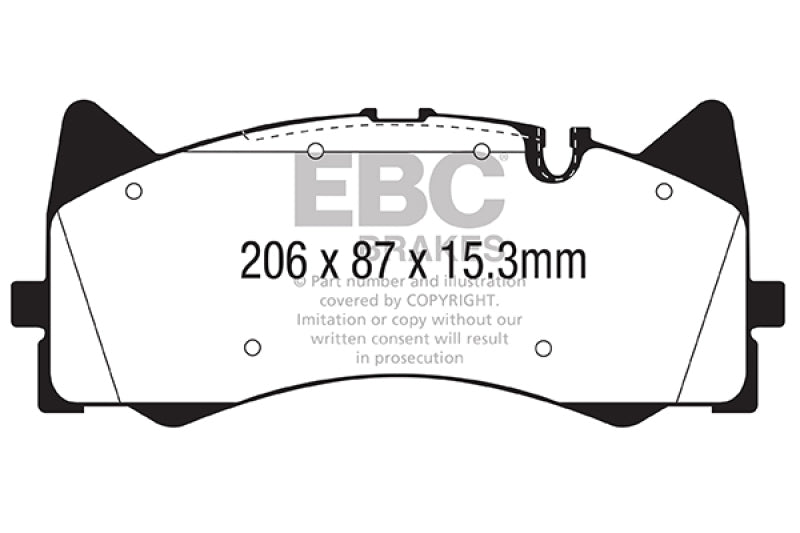 EBC 2015+ Mercedes-Benz C63 AMG (W205) 4.0L Twin Turbo Redstuff Front Brake Pads