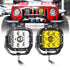5 Inch 110W White/Amber LED Driving Lights Pods Light with Additional Amber Covers for SUV Jeep Ford Off-road Pickup Truck Tractor