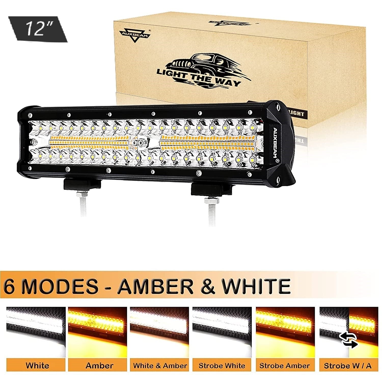 12 inch 240W 6 Modes White&Amber Off Road Led Light Bar