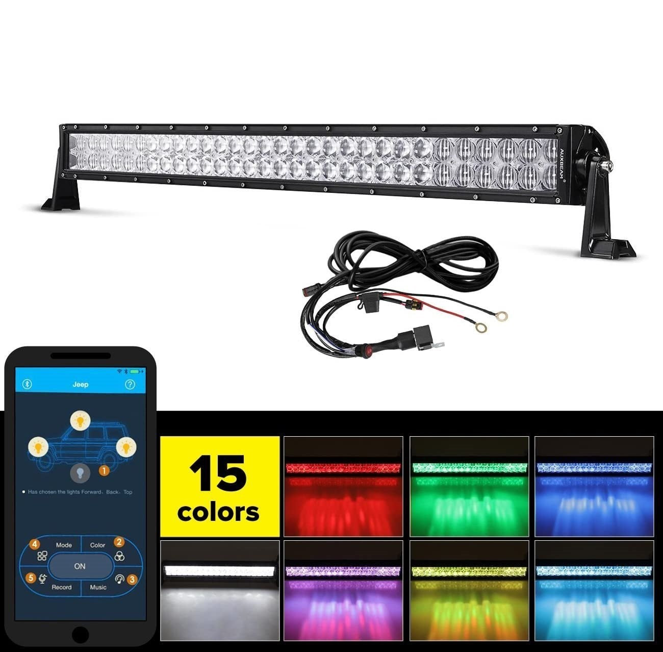 42 inch V-Series RGB Color Changing Straight/Curved Off Road Led Light Bar