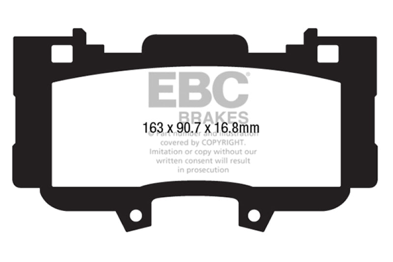 EBC 15+ Ford Mustang 2.3 Turbo Performance Pkg Yellowstuff Front Brake Pads