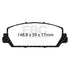 EBC 12+ Acura RDX 3.5 Redstuff Front Brake Pads
