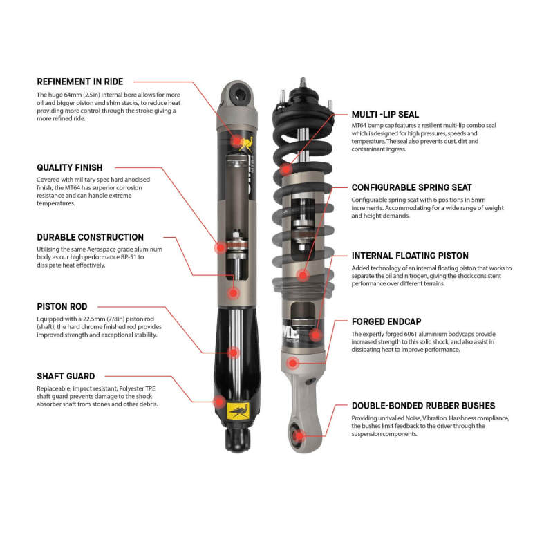 ARB OME MT64 Shock Tacoma Rear Hvy Left