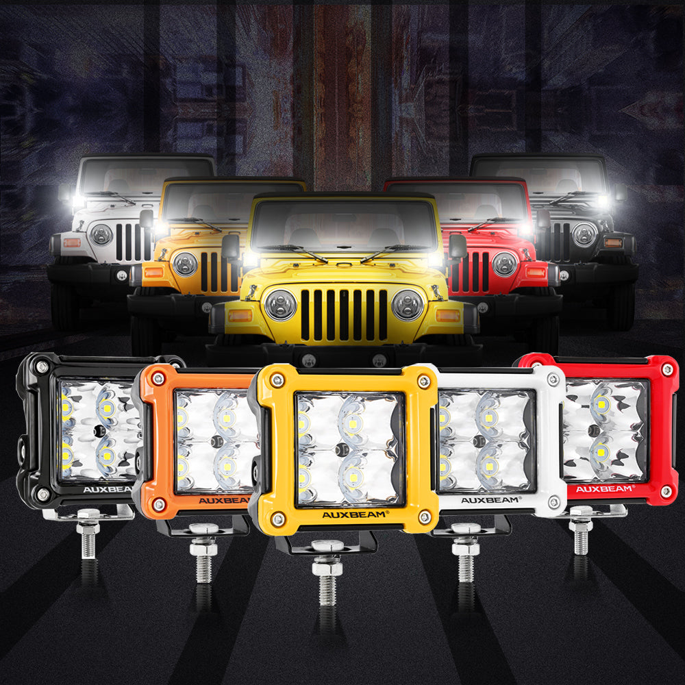 NEW 3" LED Pods Light Spot/Flood Multicolor frame with wiring harness for SUV ATV UTV Trucks Pickup Boat