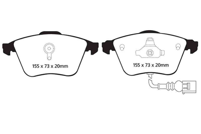 EBC 07-15 Audi TT/TTS Quattro / 12-14 VW Golf R Bluestuff Front Brake Pads