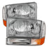 xTune Ford F250/350/450 Superduty 99-04 Crystal Headlights w/ Bumper Lights HD-JH-FF25099-AM-C