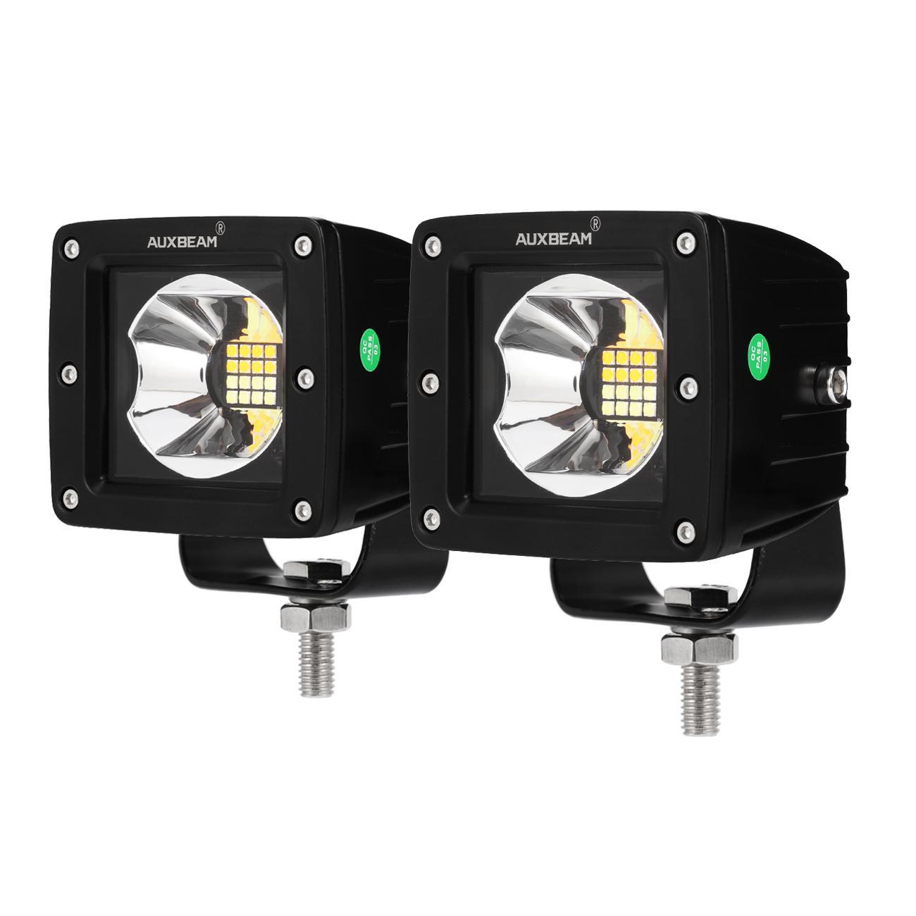 3" Bicolor 16W LED Pod Light Fog Light 3 color modes for SUV ATV UTV Trucks Pickup Boat