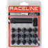 Raceline Spline Lug Nut Kit with Spline Key 12 x 1.5 - 16 Pack - Black