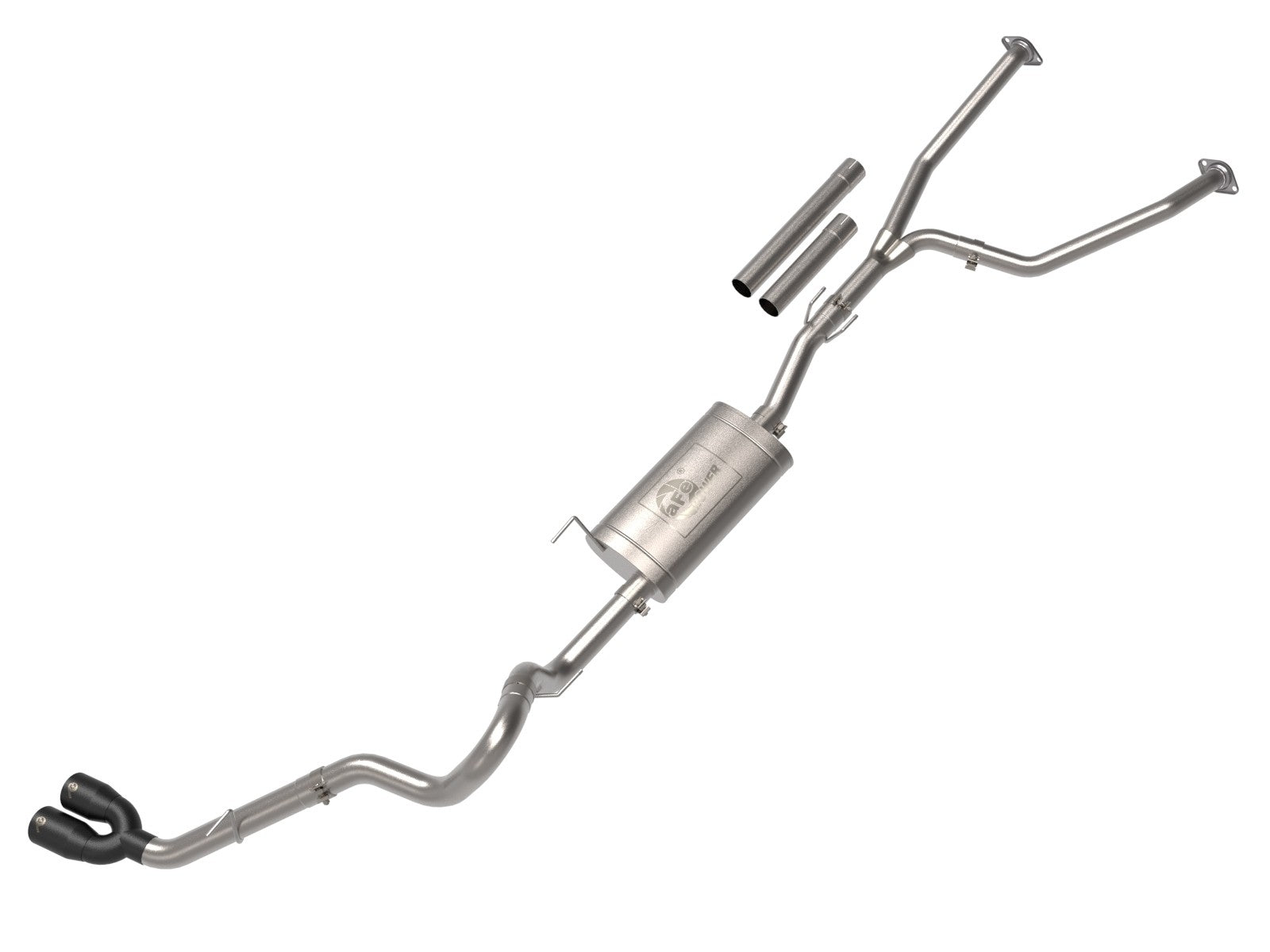 Vulcan Series 2-1/2 IN to 3 IN 304 Stainless Steel Cat-Back Exhaust System w/ Black Tip 49-36061-B