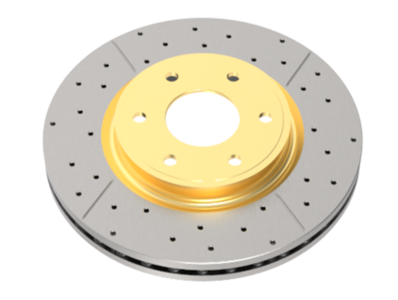 DBA 2020+ Chevrolet Silverado 1500 6.2L Rear Drilled & Slotted Street Series Rotor w/Gold Hat