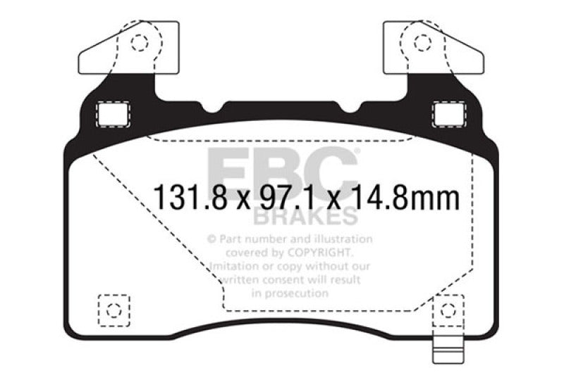 EBC 14+ Chevrolet Corvette Stingray (C7) 6.2 (Z51 Performance Package) Bluestuff Front Brake Pads