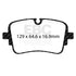 EBC 20-24 Audi S6 2.9TT (w/Cast Iron Rotors) Redstuff Rear Brake Pads