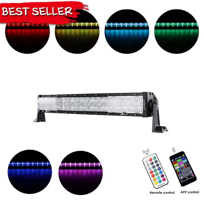 Cross-2 Series 22 inch 120W RGB Curved Combo LED Light Bar with DRL