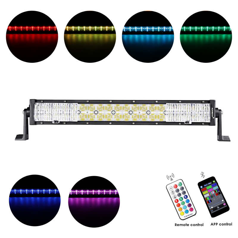 Cross-2 Series 22 inch 120W  RGB Straight Combo LED Light Bar with DRL