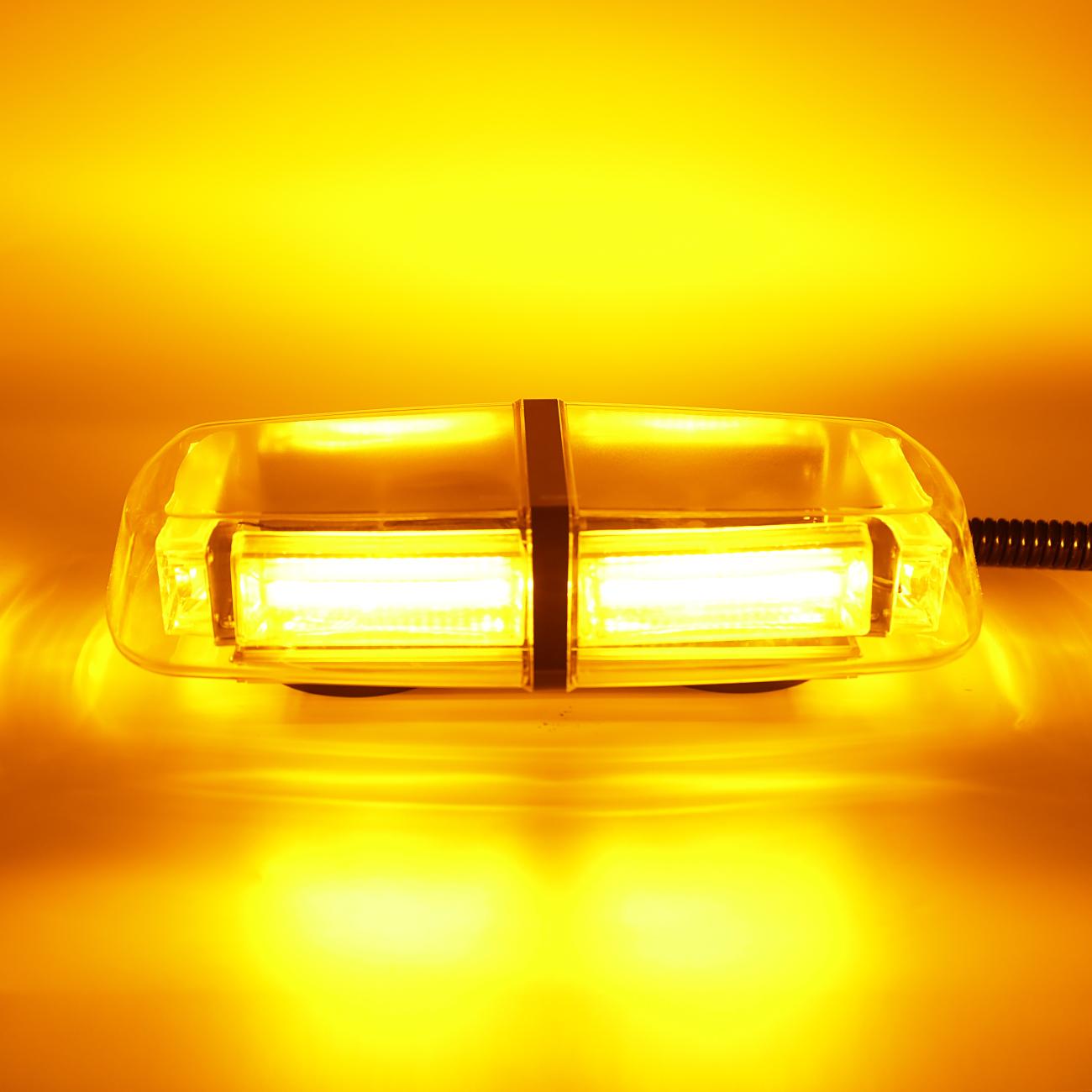 6 COB LED Magnetic Base Emergency Vehicle Light Flash Strobe Light Amber/Amber&White