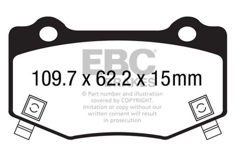 EBC 16+ Cadillac ATS-V 3.6 Twin Turbo Redstuff Rear Brake Pads