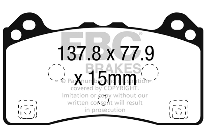 EBC 16-18 Ford Focus RS Bluestuff Front Brake Pads