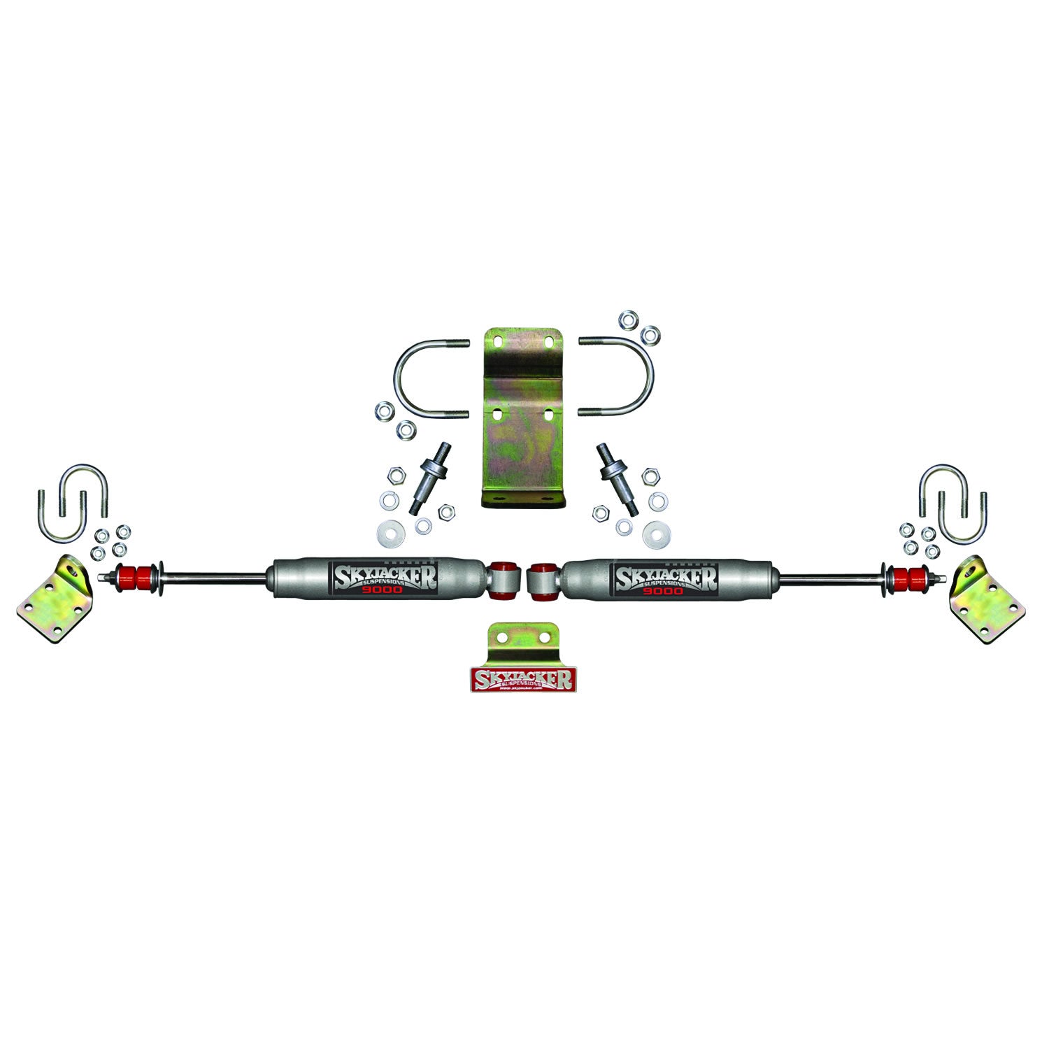 Steering Stabilizer Dual Kit Hardware Boots Not Incl. Due To Clearance Issues Silver Skyjacker