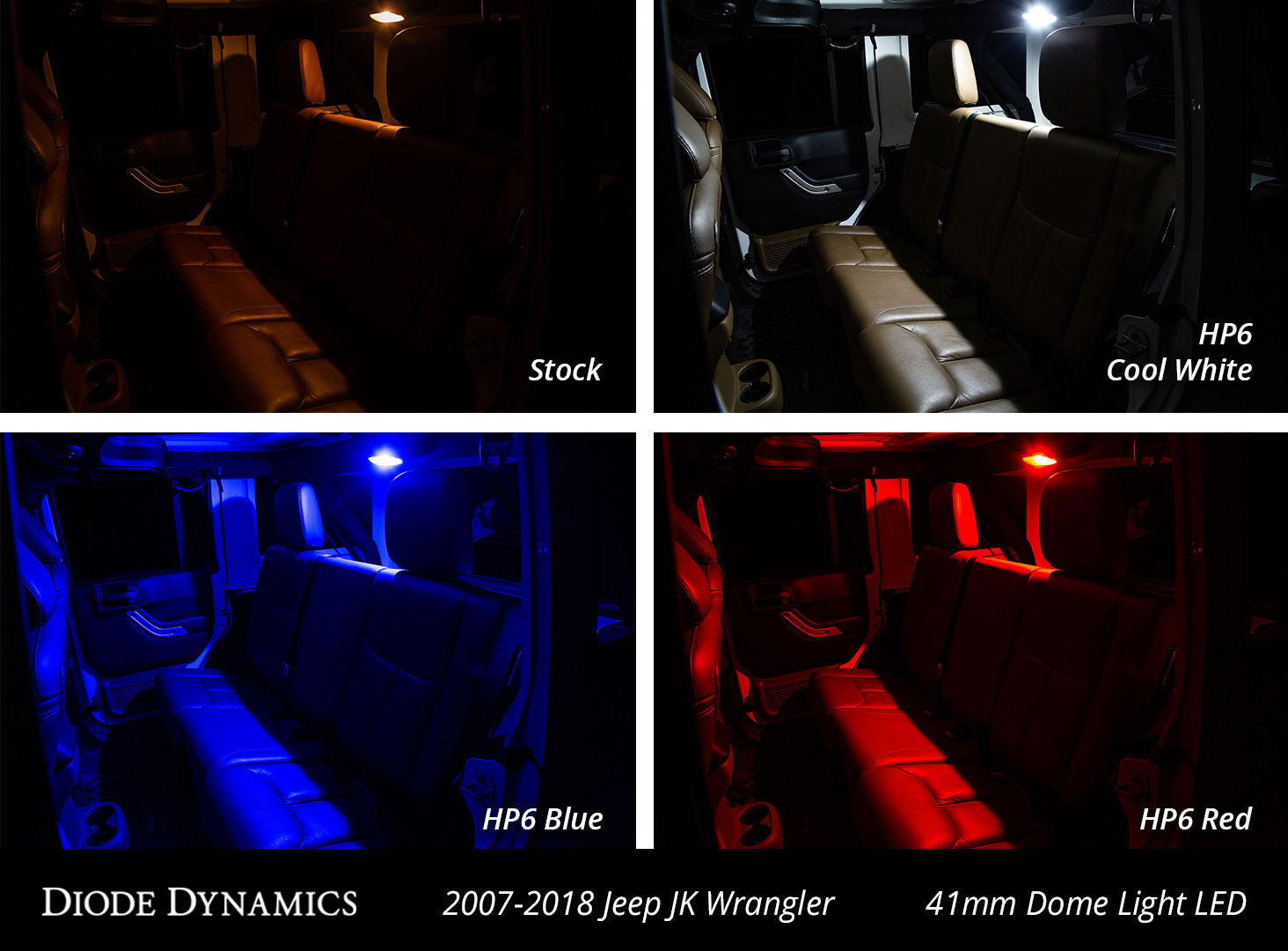 Wrangler JK 4dr Interior Kit Stage 2 Cool White Diode Dynamics