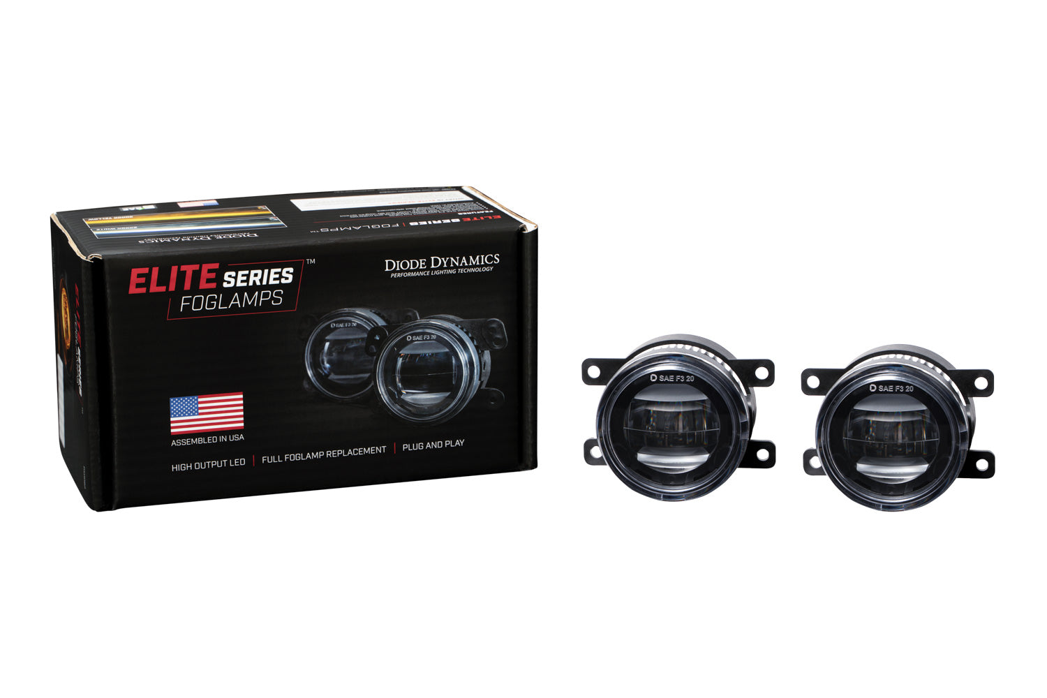 Elite Series Type A Fog Lamps, White Pair Diode Dynamics