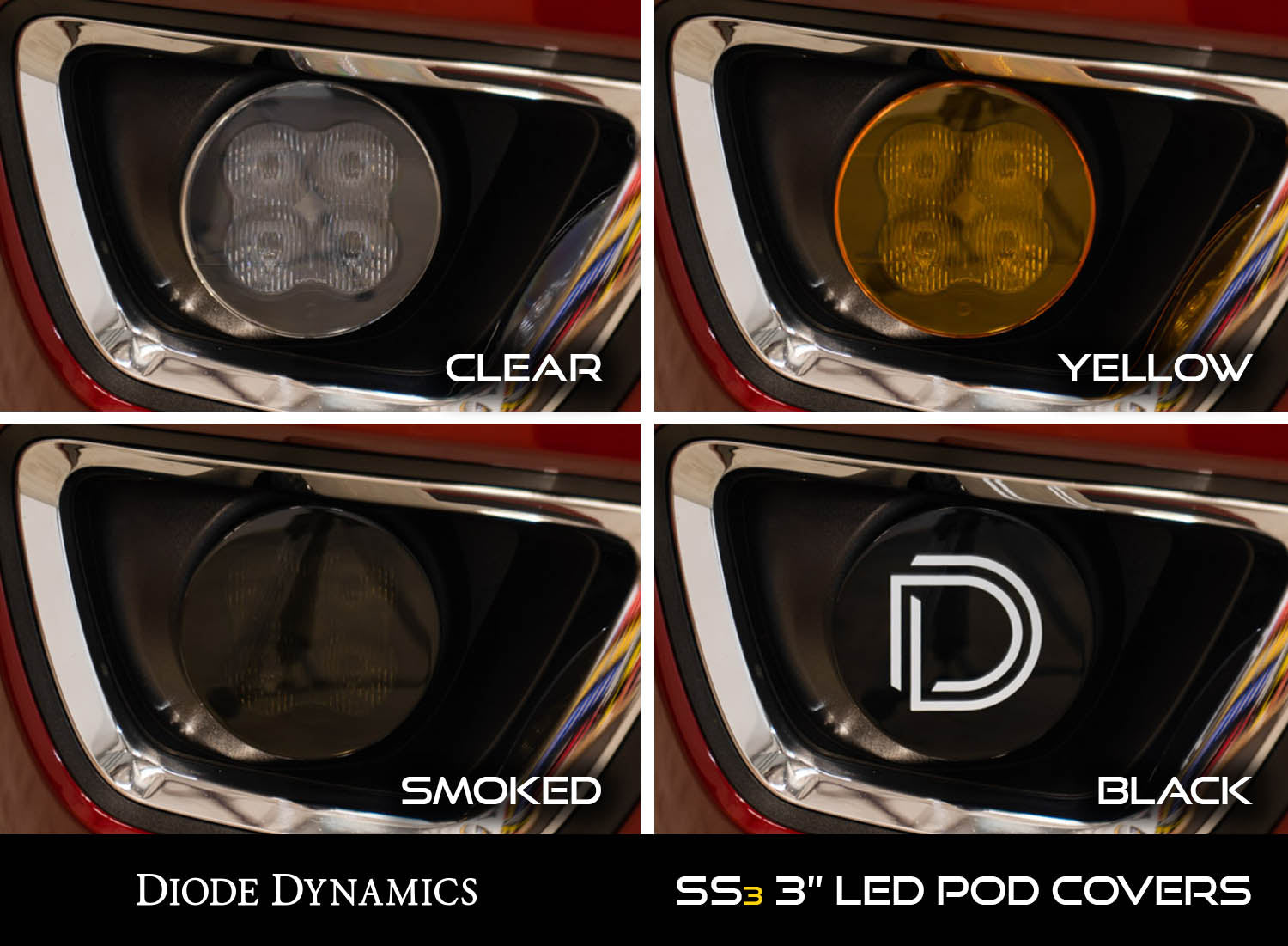 SS3 LED Pod Cover Round Yellow