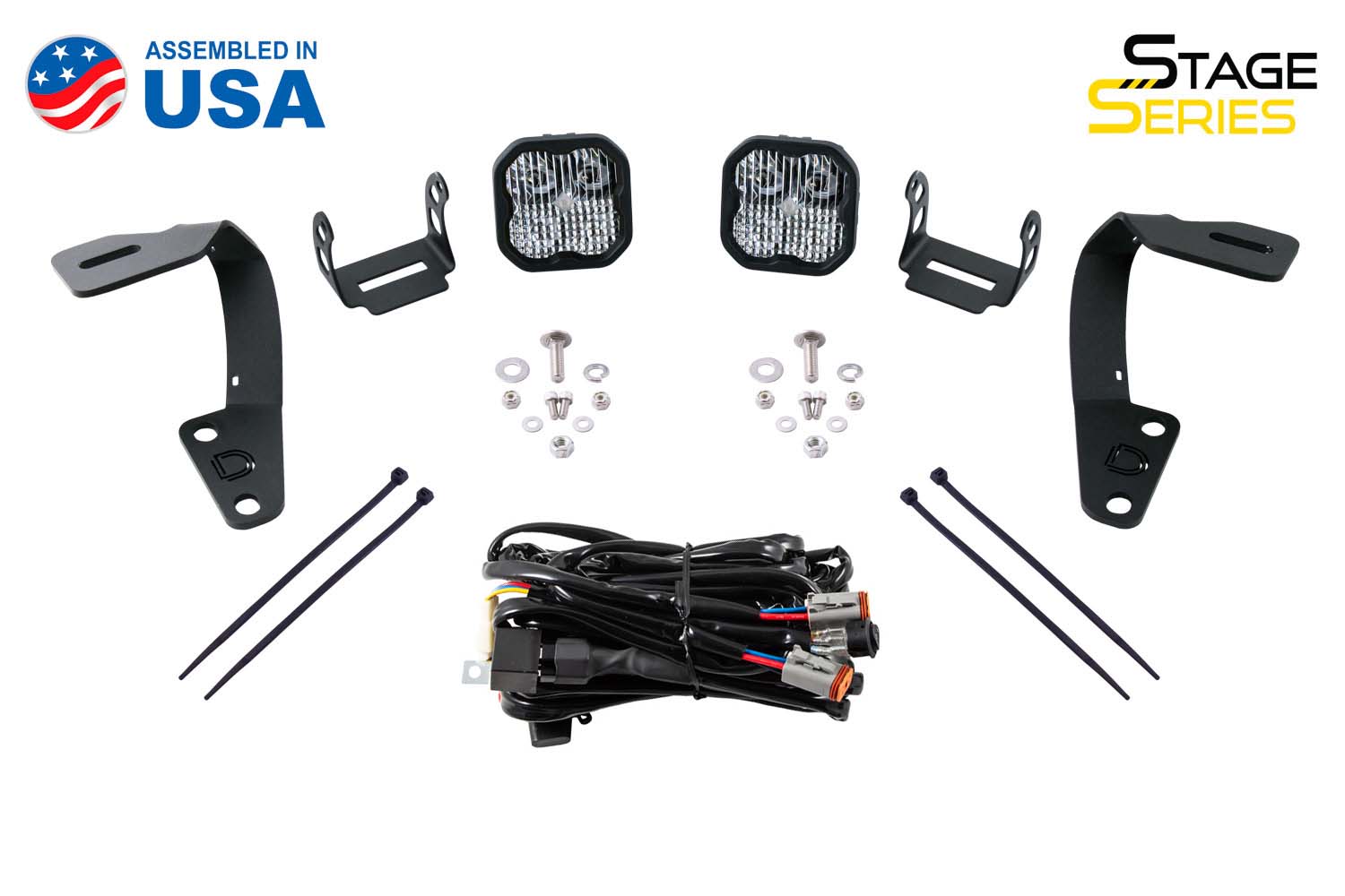 Stage Series 2in LED Ditch Light Kit for 2010-2021 Toyota 4Runner Pro Yellow Combo Diode Dynamics