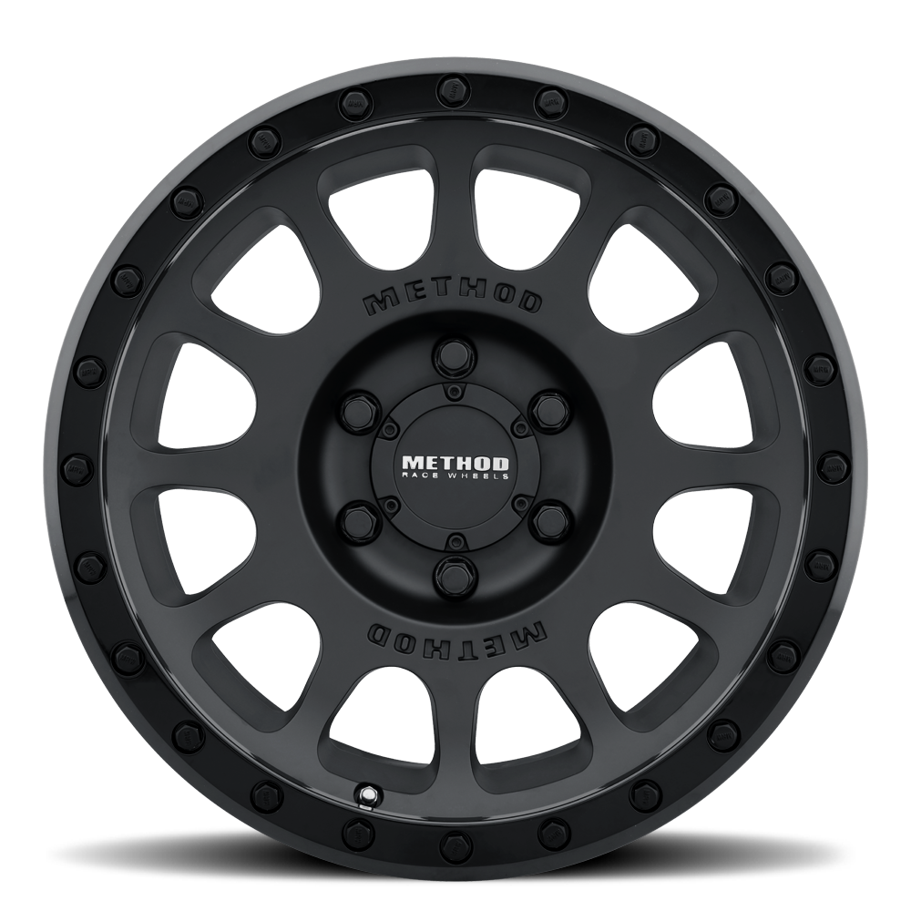Aluminum Wheels 18x9 NV MR305 Bolt Pattern 6 On 139.7 Offset -12 Lip Size 1.46 Double Black BK Method