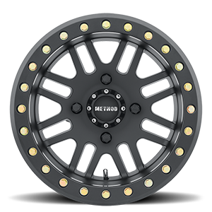 Aluminum Wheels 15x10 MR406 Beadlock UTV Bolt Pattern 4 On 136 Offset 0 Lip Size 3.11 Matte Black MB Method