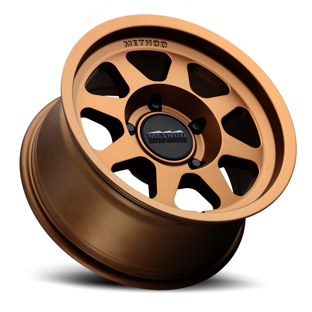Aluminum Wheels 15x7 Bead Grip MR701 Bolt Pattern 5 On 100 Offset 15 Lip Size 0.91 Method Bronze BRZ Method