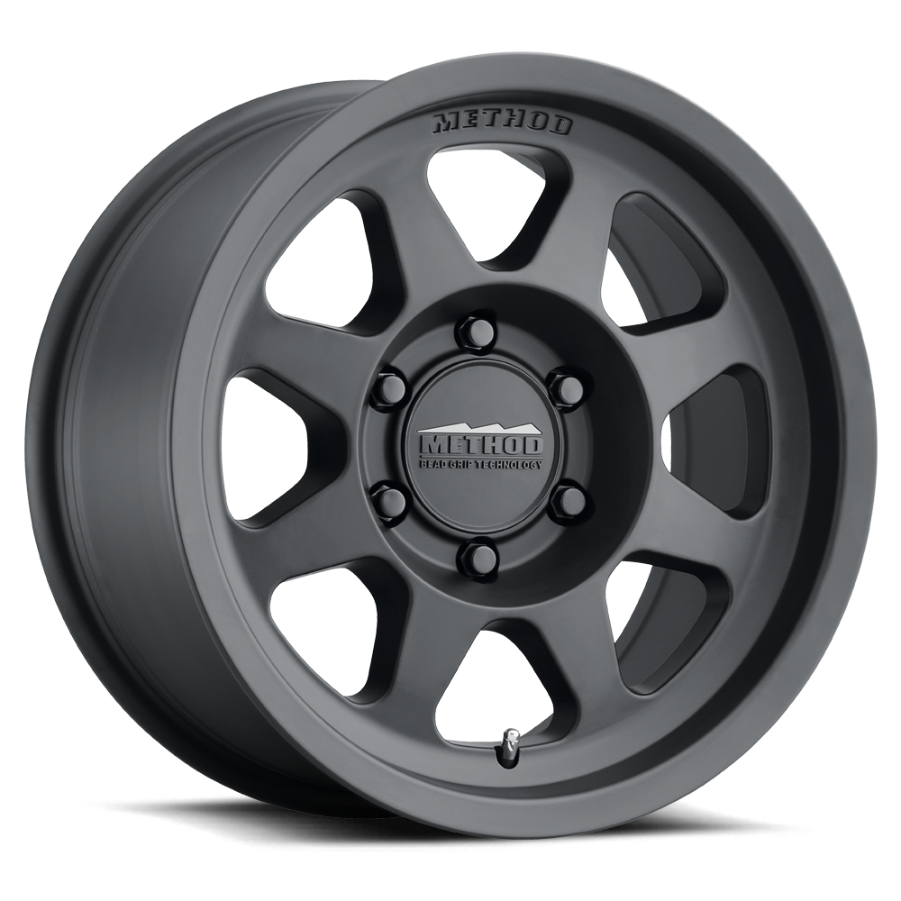 Aluminum Wheels 16x6.5 Bead Grip MR701 Bolt Pattern 6 On 180 Offset 90 Lip Size 0 Matte Black MB Method