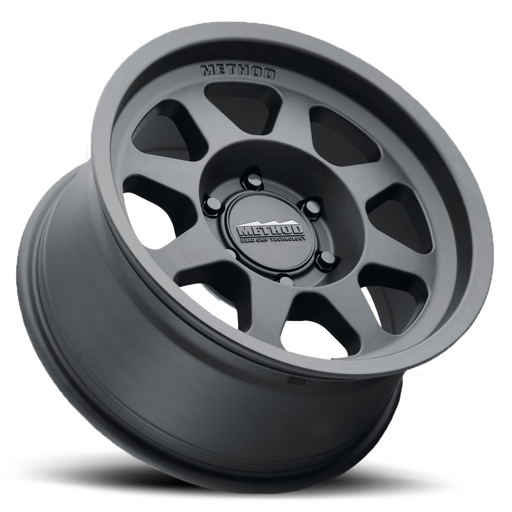 Aluminum Wheels 17x8.5 Bead Grip MR701 Bolt Pattern 6 On 139.7 Offset 0 Lip Size 1.81 Matte Black MB Method