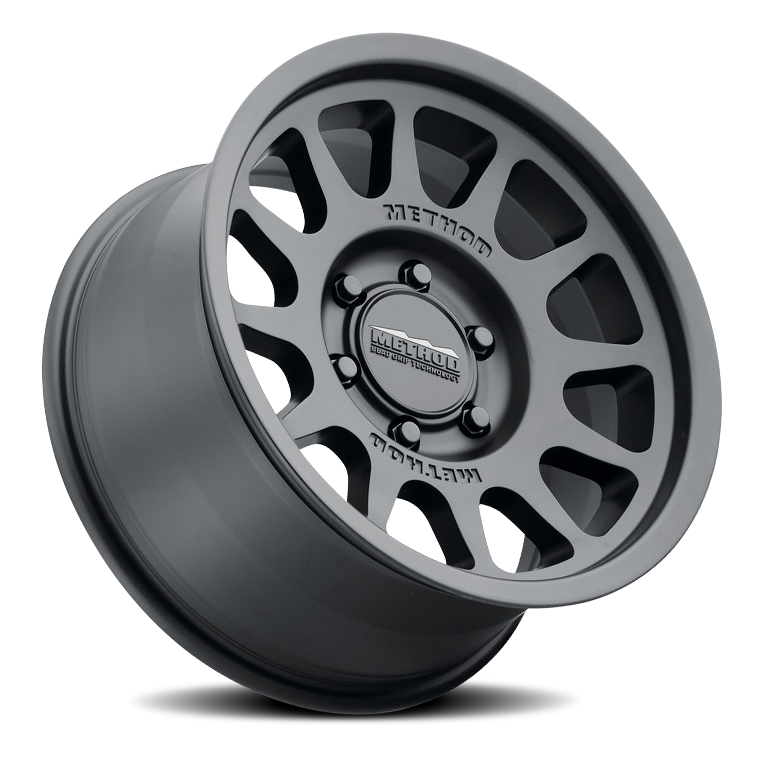 Aluminum Wheels 16x8 Bead Grip MR703 Bolt Pattern 6 On 139.7 Offset 0 Lip Size 1.22 Matte Black MB Method