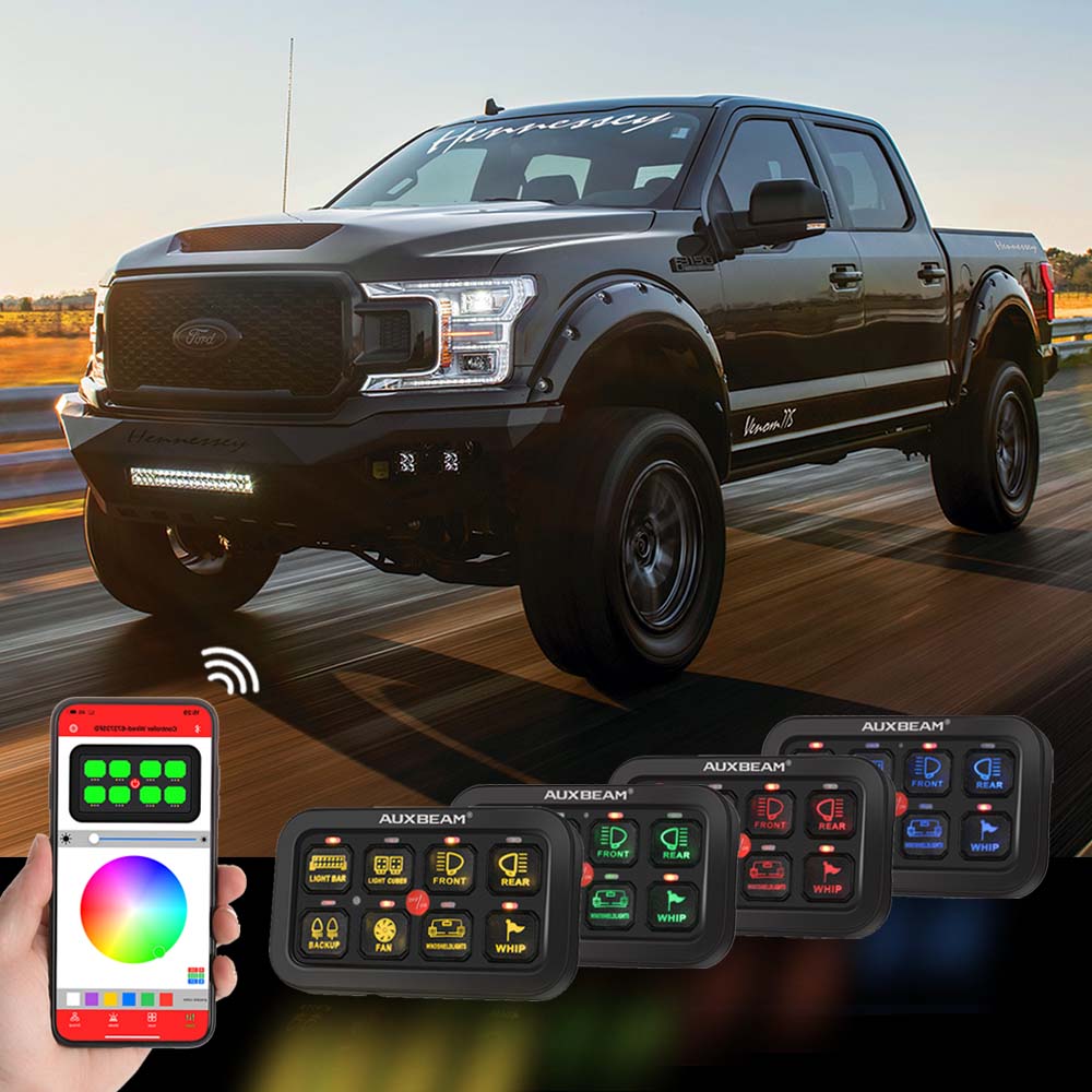 AR-800 Multifunction RGB Switch Panel with Bluetooth Controlled & 47 Inch Extension Cable(Optional) for FORD F150 F250 F350