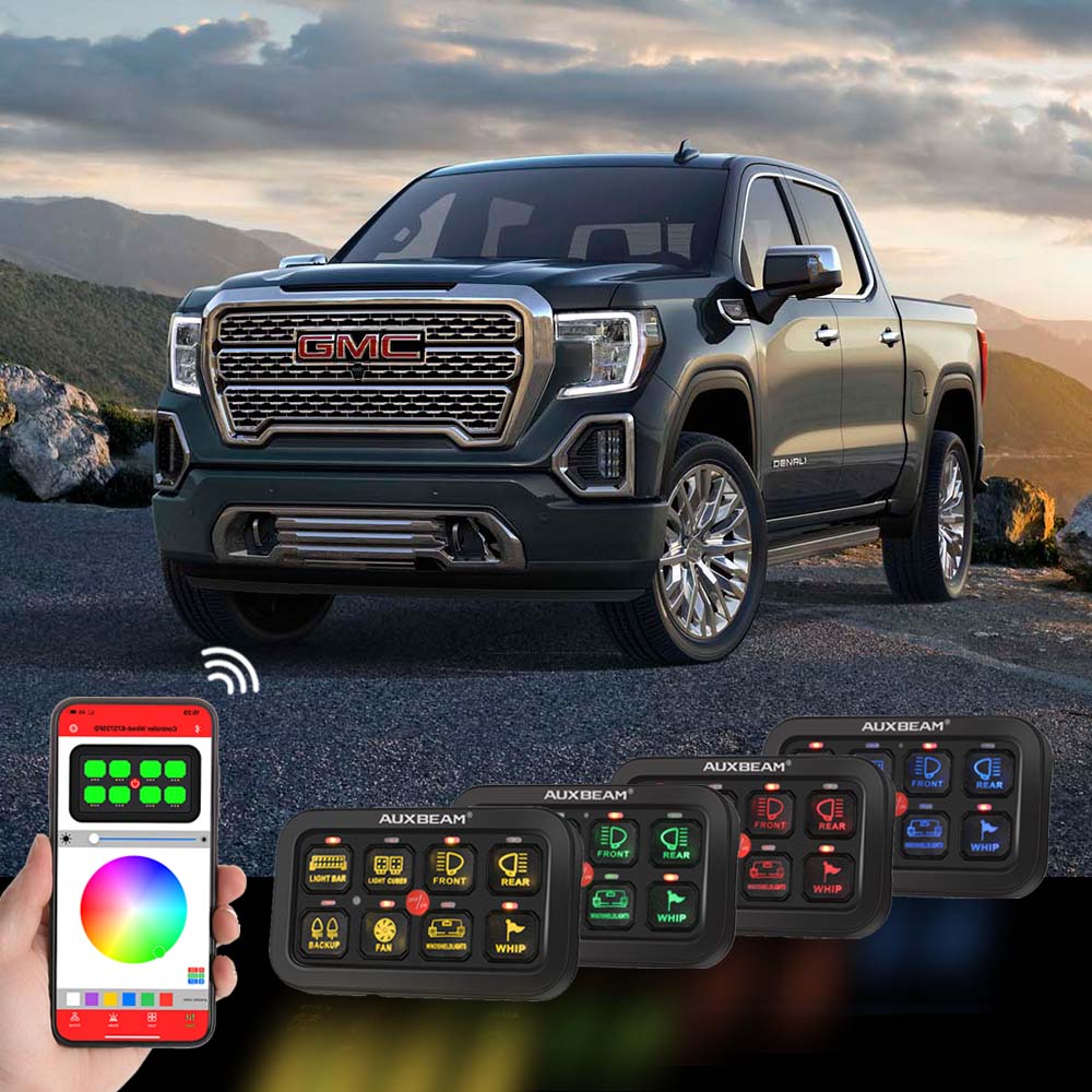 AR-800 Multifunction RGB Switch Panel with Bluetooth Controlled & 47 Inch Extension Cable(Optional) for GMC