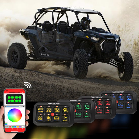 AR-800 Multifunction RGB Switch Panel with Bluetooth Controlled & 47 Inch Extension Cable(Optional) for Polaris RZR XP Turbo / Turbo S 2016 2017 2018 2019 2020 2021