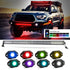 New 52 Inch V-PRO Series Straight RGBW Color Changing Off Road Led Light Bar & RGB LED Rock Light Set Combo