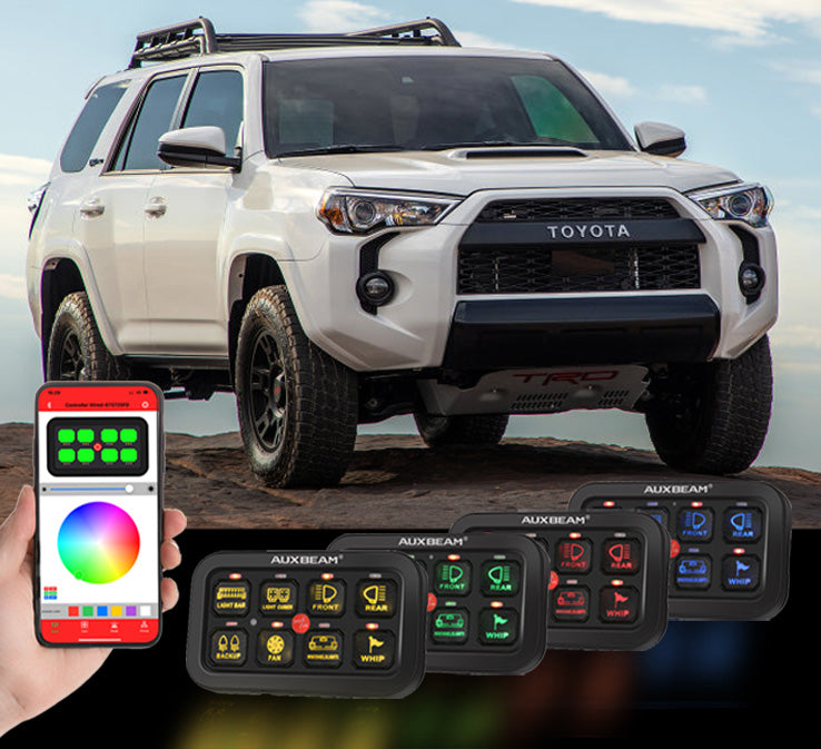 AR-800 Multifunction RGB Switch Panel with Bluetooth Controlled & 47 Inch Extension Cable(Optional) for Toyota 4Runner