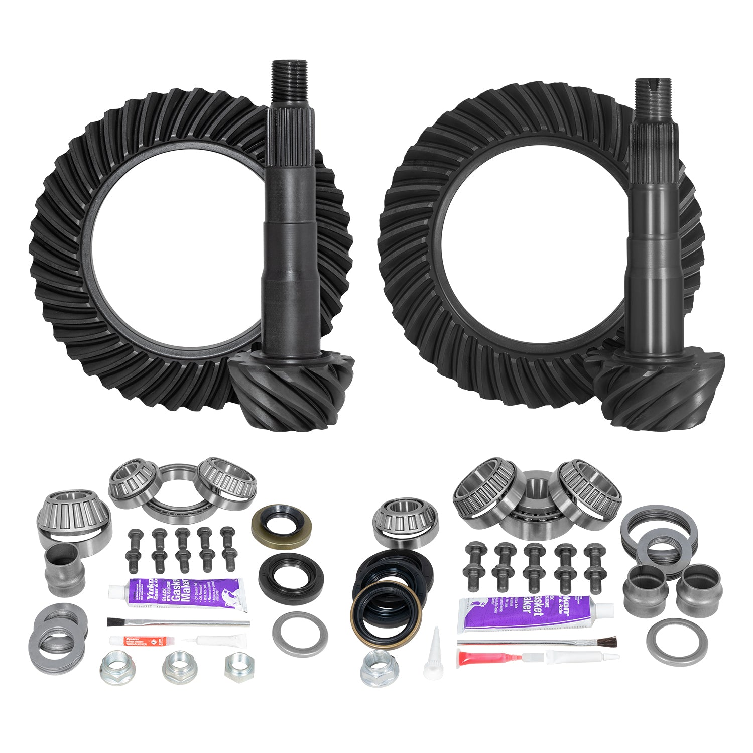Ring & Pinion Gear Kit Package Front & Rear With Install Kits - Toyota 8 Inch /8 Inch IFS Toyota 05-15 Tacoma 07-09 Fj W/ Locker (8 Inch /8 Inch ) 4.88 Ratio Gear Package (Fits 3.73&Down Front Case) Yukon Gear