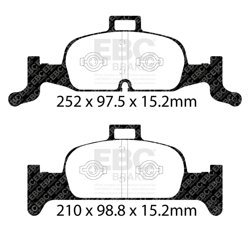 EBC 2018+ Audi A4 Allroad Quattro 2.0L Turbo Greenstuff Front Brake Pads