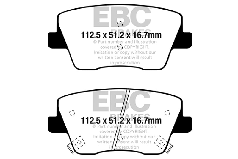 EBC 2019+ Hyundai Veloster N (2nd Gen) 2.0L Turbo Greenstuff Rear Brake Pads