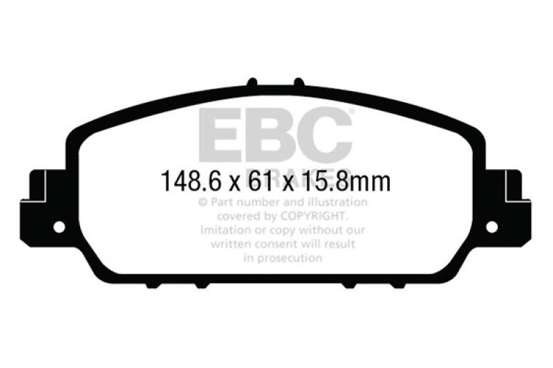 EBC 13+ Honda Accord Coupe 2.4 EX Yellowstuff Front Brake Pads