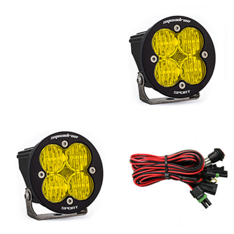 Baja Designs Squadron R Sport Wide Cornering Pair LED Light Pods - Amber