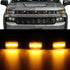 (3pcs/set)  LED Front Grille Lights Raptor Style Amber Light Fit for Chevrolet Silverado 1500 2016-2021 (Amber shell/ Smoked shell£©