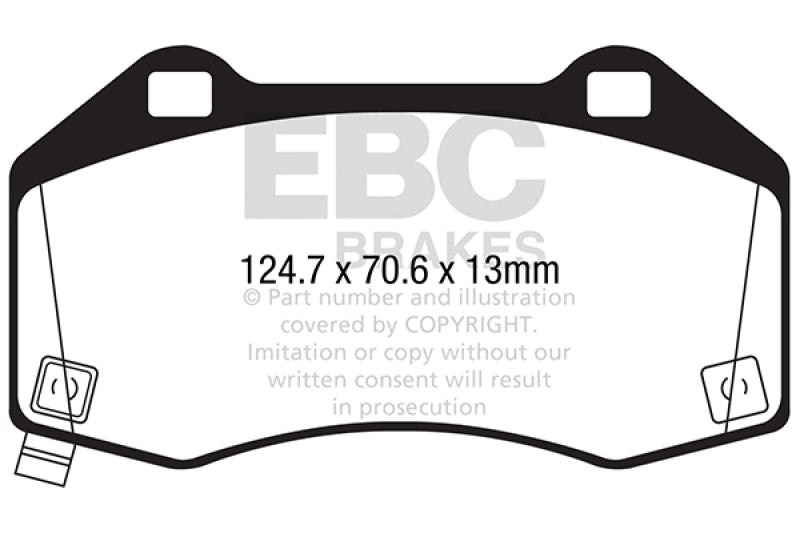 EBC 2017+ Fiat 124 Spider 1.4L Turbo Abarth Greenstuff Front Brake Pads