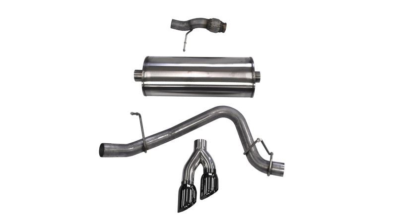 Corsa 2015-2020 Chevy Tahoe/GMC Yukon Cat-Back Exhaust Sport 3in Single Side Twin Black 4in Tips