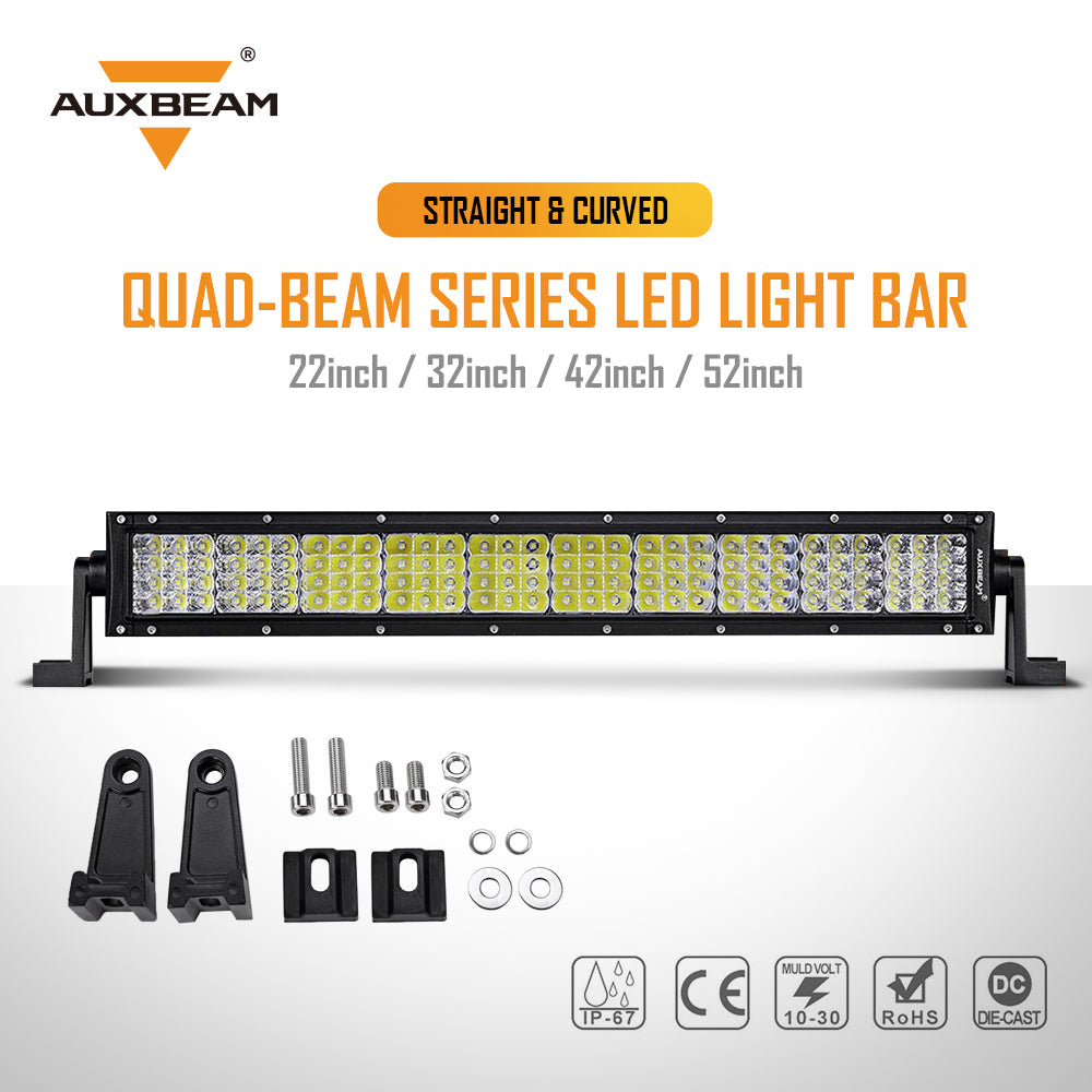 QUAD-BEAM SERIES COMBO STRAIGHT/CURVED QUAD-ROW LED LIGHT BAR