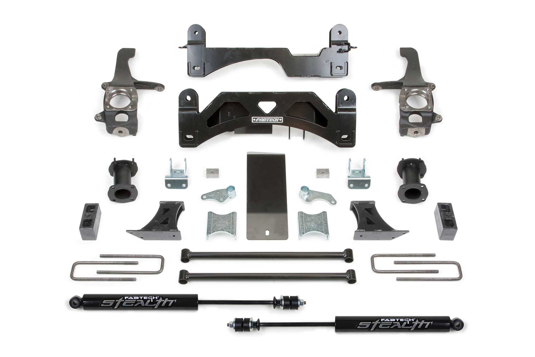 Fabtech 6″ 07-2015 BASIC SYSTEM W/ COILOVER SPACERS & REAR STEALTH SHOCKS – K7009M