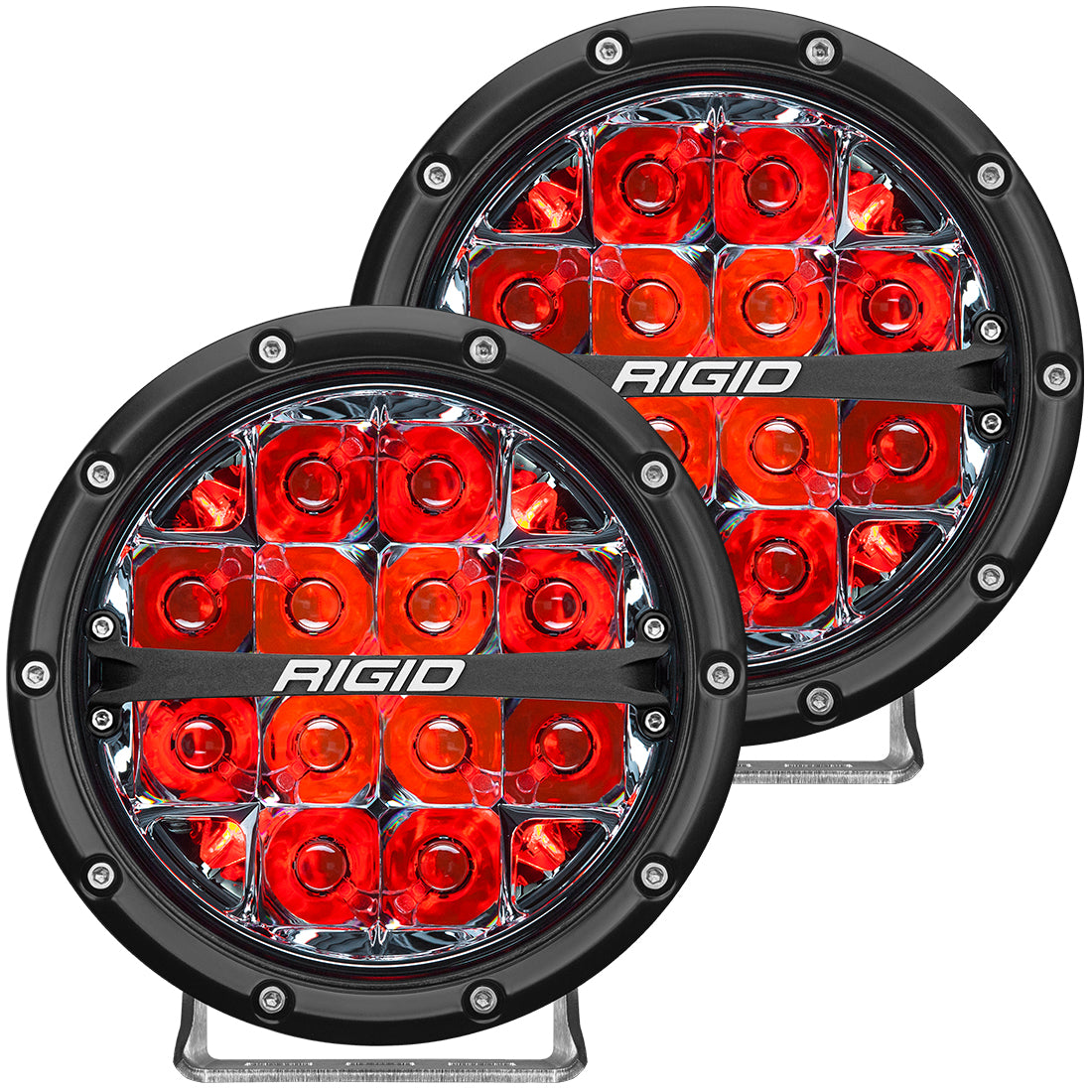 Rigid Industries 360-Series 6 Inch Led Off-Road Spot Beam Red Backlight Pair RIGID Industries 36203